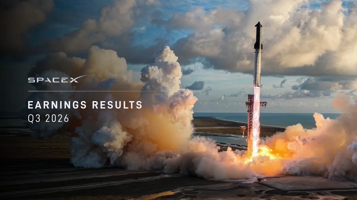 SpaceX Q3 2026 실적 웹캐스트 안내 이미지 (SpaceX 공식 X)